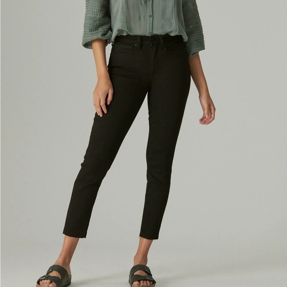 lucky brand high rise skinny Bridgette black jeans super cute button fly pants - Picture 5 of 16